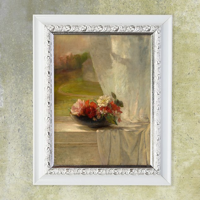 Blommor på en fönsterbräda av John La Farge Poster (Skapare uppladdad)