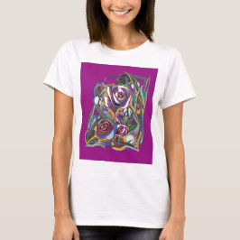 Blommor, på en lila bakgrund t shirt