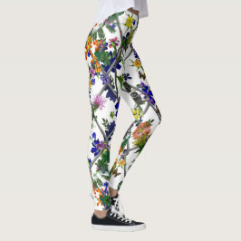 Blommor på en stängsel leggings