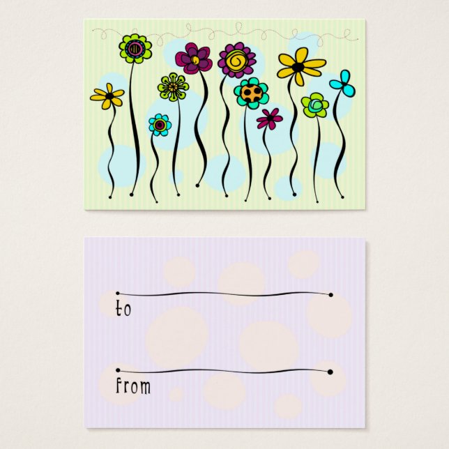 Blommor på en stift-Märkre Visitkort (Framsida & baksida)
