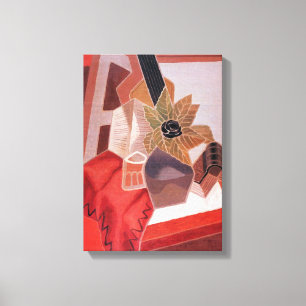 Blommor på ett bord av Juan Gris, Vintage kubism Canvastryck