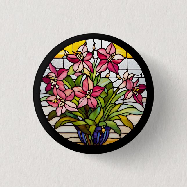 Blommor på fastglaset knapp (Framsida)