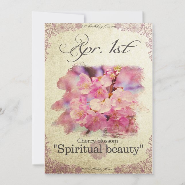 Blommor på födelsedagen den 1 april kort (Framsida)
