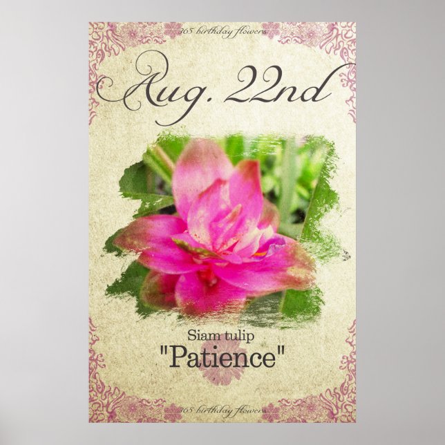 Blommor på födelsedagen den 22 augusti 2010: "Siam Poster (Framsidan)