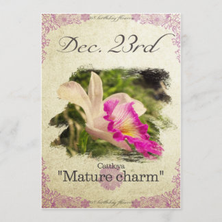 Blommor på födelsedagen den 23 december "Cattleya" Kort