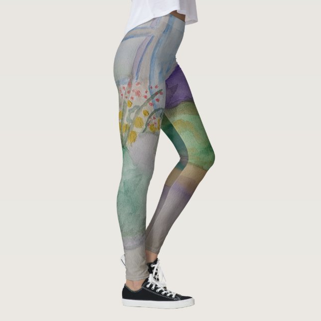 Blommor på fönsterbalken leggings (Höger)
