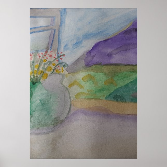 Blommor på fönsterbänken poster (Framsidan)