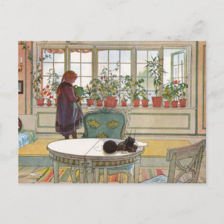 Blommor på fönsterbordet av Carl Larsson Art Vykort
