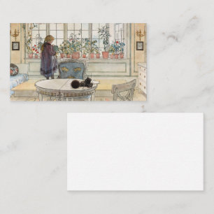 Blommor på fönsterbrädan, 1895 av Carl Larsson Visitkort