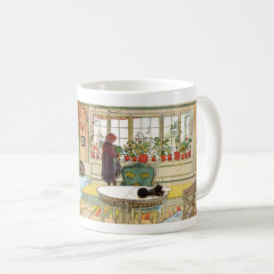 Blommor på fönsterbrädan av Carl Larsson Kaffemugg