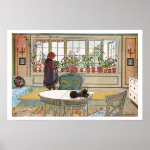 Blommor på fönsterbrädan av Carl Larsson Poster