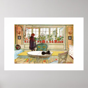 Blommor på fönsterbrädan av Carl Larsson Poster