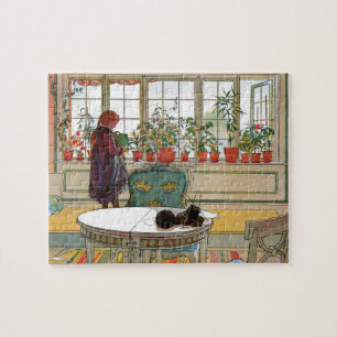 Blommor på fönsterbrädan av Carl Larsson Pussel
