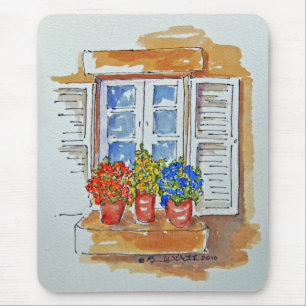 Blommor på fönsterbrädan Mousepad Musmatta