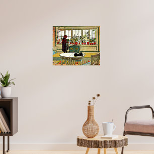 Blommor på fönsterluckan. poster