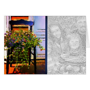 Blommor på fotoportet för färgsbilder på stol OBS kort