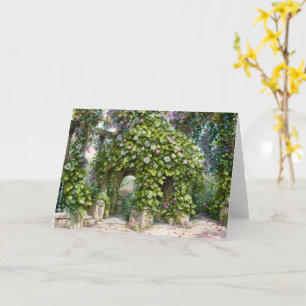Blommor på gammalt konturkort för pergola Garden A Kort