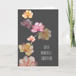 Blommor på Grått Sympathy Kort