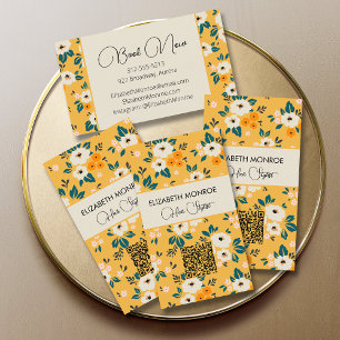 Blommor på Guld Salong Frisör Makeup QR-kod Visitkort