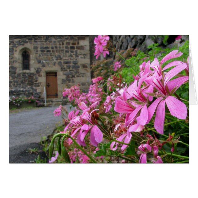 Blommor på långt kortet hälsningskort (Framsidan Horizontal)