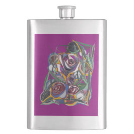 Blommor, på lila fickplunta