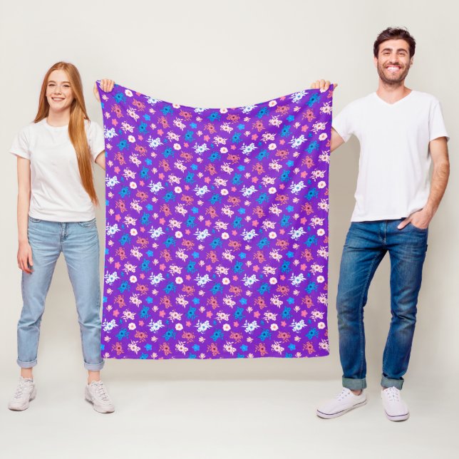 Blommor på Lila Fleecefilt (På plats)