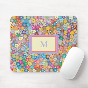 Blommor på min Desk Monogram Musmatta