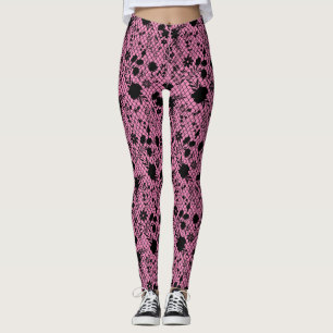 Blommor på netto 01.wx4 Rosa BG Leggings