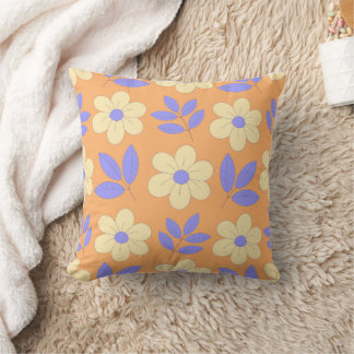 Blommor på Peachy Background Kudde