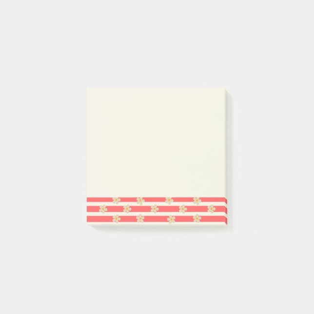 Blommor på ränder Post-It®-lappar Post-it Block (Framsida)