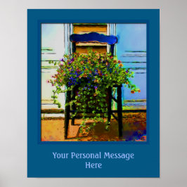 Blommor på stol Skapar din egen offert Poster