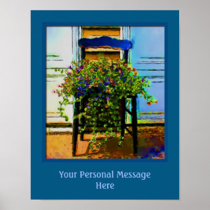 Blommor på stol Skapar din egen offert Poster