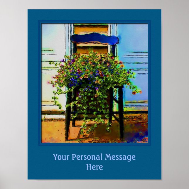 Blommor på stol Skapar din egen offert Poster (Framsidan)