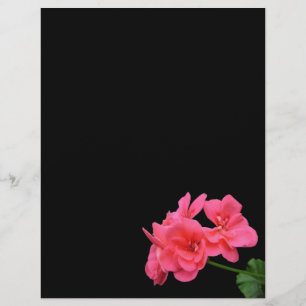 Blommor på svart bakgrund reklamblad