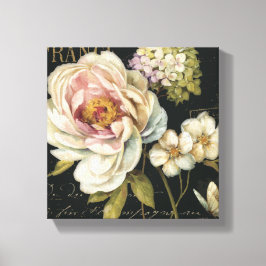 Blommor på svart canvastryck