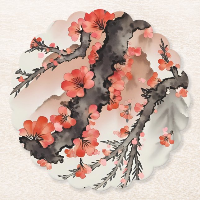 Blommor på svart underlägg papper (Framsida)