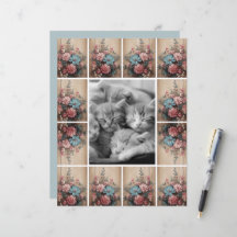 Blommor på träjournalekortdekoration