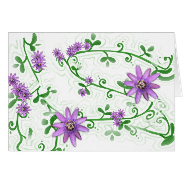 Blommor på Vineskort Hälsningskort (Framsidan Horizontal)