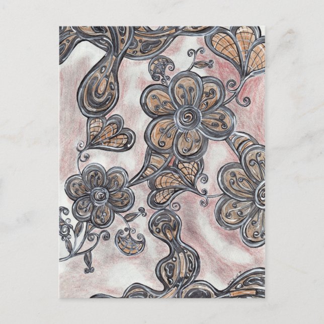 Blommor på vykort för Mars (Framsida)