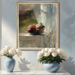 Blommor på Window Ledge (c. 1861), John La Farge Poster