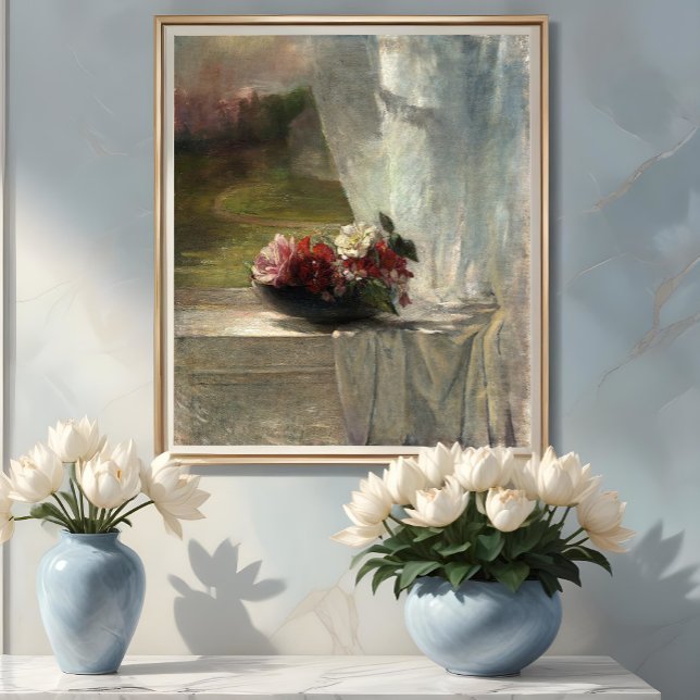 Blommor på Window Ledge (c. 1861), John La Farge Poster (Skapare uppladdad)