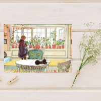 Blommor på Windows sill Carl Larsson Svenska
