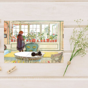 Blommor på Windows sill Carl Larsson Svenska Vykort