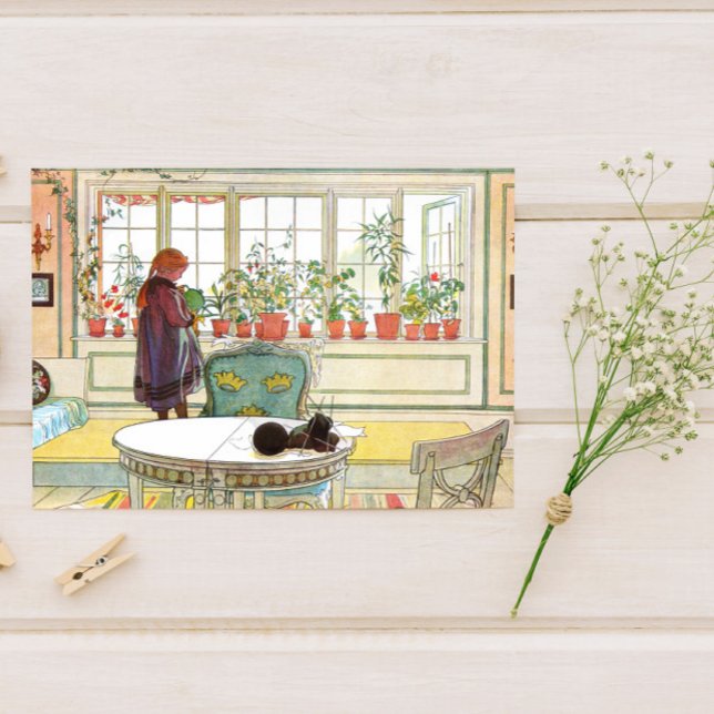 Blommor på Windows sill Carl Larsson Svenska Vykort (Skapare uppladdad)