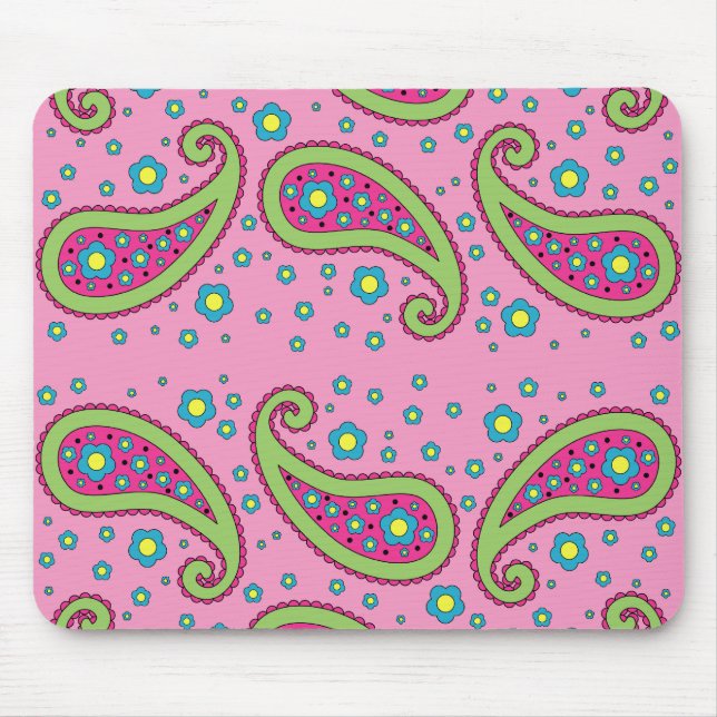 Blommor & Paisley Mousepad Musmatta (Framsidan)
