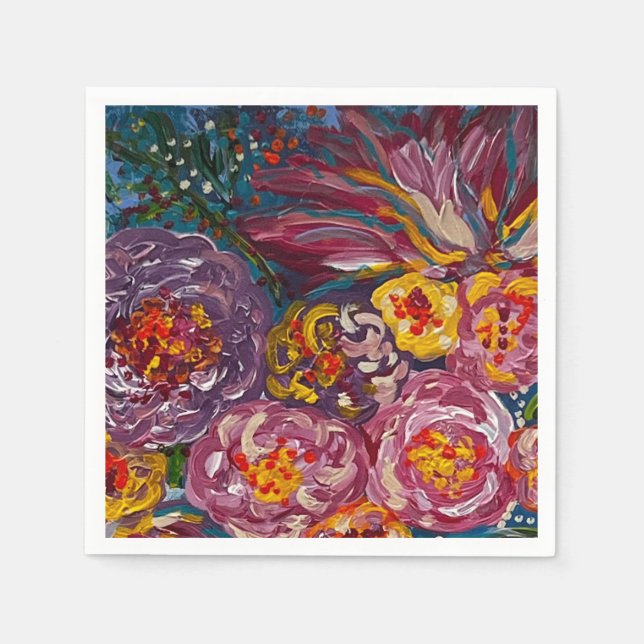 Blommor pappra blöjor pappersservett (Framsidan)