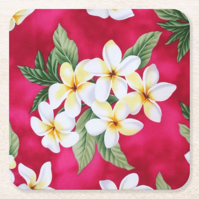 Blommor Pappra Underlägg Papper Kvadrat (Framsidan)