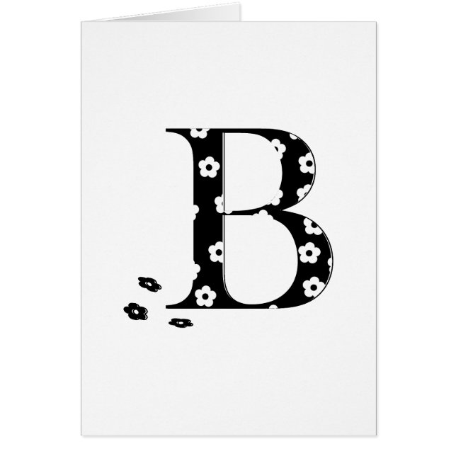 Blommor Patterned Brev B Hälsningskort (Framsidan)