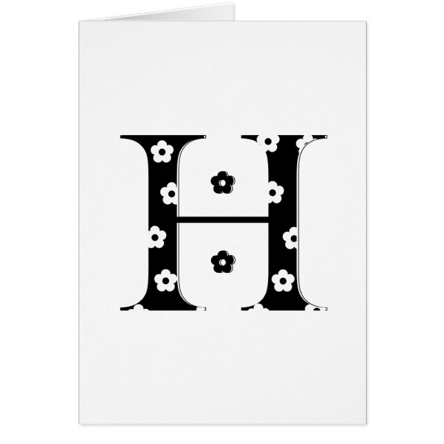 Blommor Patterned Brev H Hälsningskort (Framsidan)
