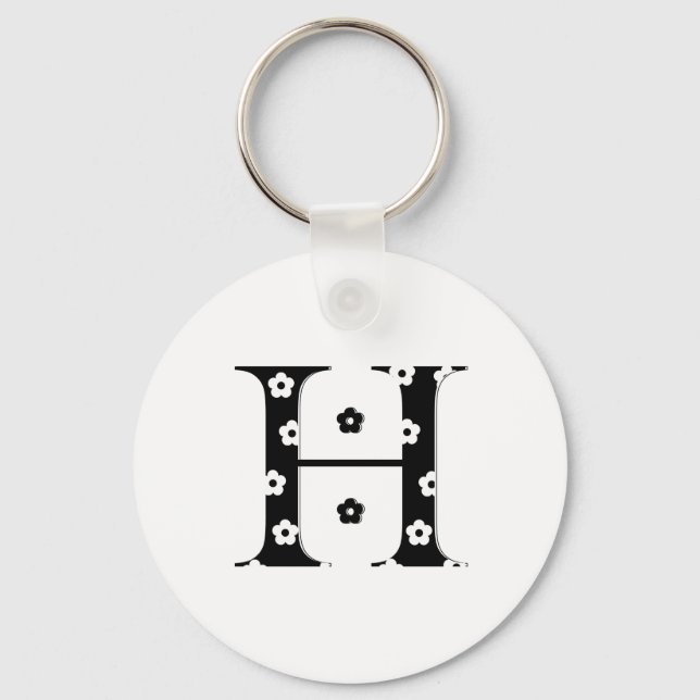 Blommor Patterned Brev H Nyckelring (Framsida)